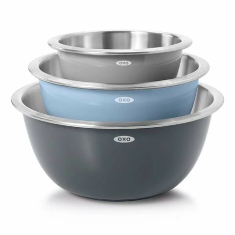 OXO - Insulated Mixing Bowl Set Stainless Steel 3pce 3 OXO - Insulated Mixing Bowl Set Stainless Steel 3pce