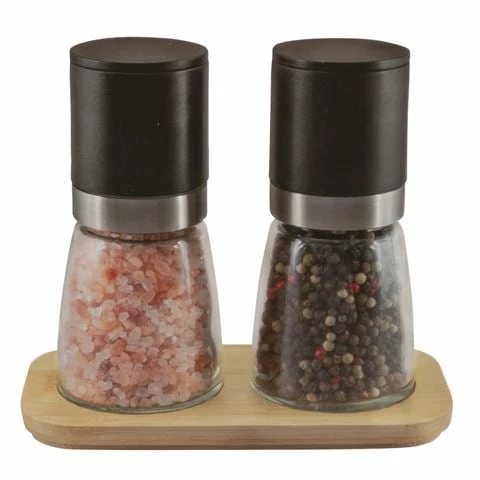 G & S - Mill W/ Pepper & Himalayan Salt Set Black 3pce 3 G & S - Mill W/ Pepper & Himalayan Salt Set Black 3pce