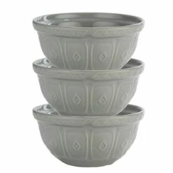Mason Cash - Earthenware Mixing Bowl Grey 24cm Set 3pce