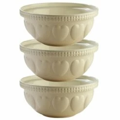 Mason Cash - Hearts Mixing Bowl Cream 29cm/4L Set 3pce