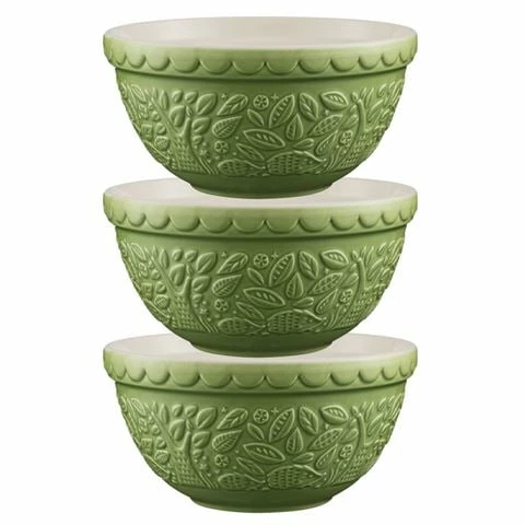 Mason Cash - In The Forest Mixing Bowl Hedgehog Green Set 3p 3 Mason Cash - In The Forest Mixing Bowl Hedgehog Green Set 3p