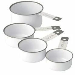 Academy Home Goods - Austen Measuring Cup Set White/Grey 4pc