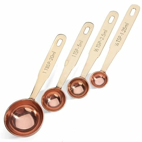 Academy Home Goods - Copper-Plated Measuring Spoon Set 4pce 3 Academy Home Goods - Copper-Plated Measuring Spoon Set 4pce
