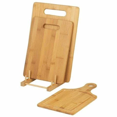 Davis & Waddell - Bamboo Cutting Board With Stand Set 4pce 3 Davis & Waddell - Bamboo Cutting Board With Stand Set 4pce